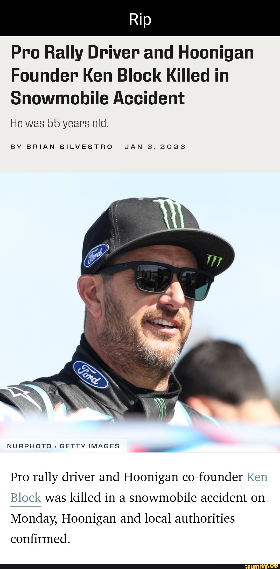Rip Pro Rally Driver and Hoonigan Founder Ken Block Killed in ...