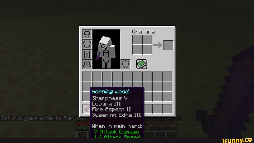 Sharpness Fire Aspect II Sweeping Edge Hhen in main heed iFunny