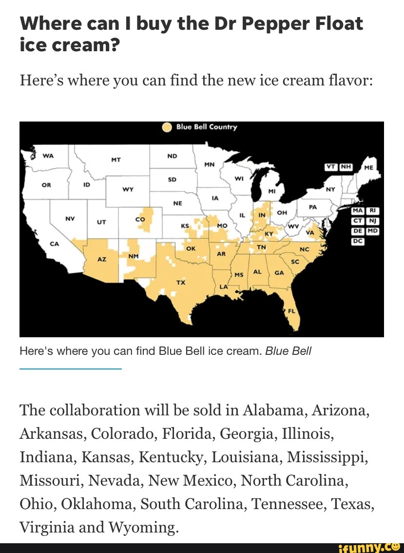 Where to get Blue Bell's new Dr Pepper float ice cream in Arizona