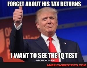 FORGET ABOUT HIS TAX RETURNS
WANT TO SEE THE'I0 TEST