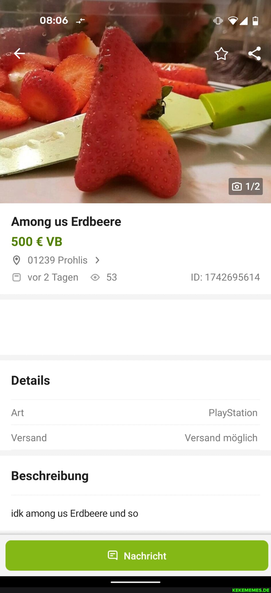 Among us Erdbeere
500 VB
01239 Prohlis >
vor Tagen 53 ID: 1742695614
Details
Art PlayStation
Versand Versand möglich
Beschreibung
idk among us Erdbeere und so
Nachricht