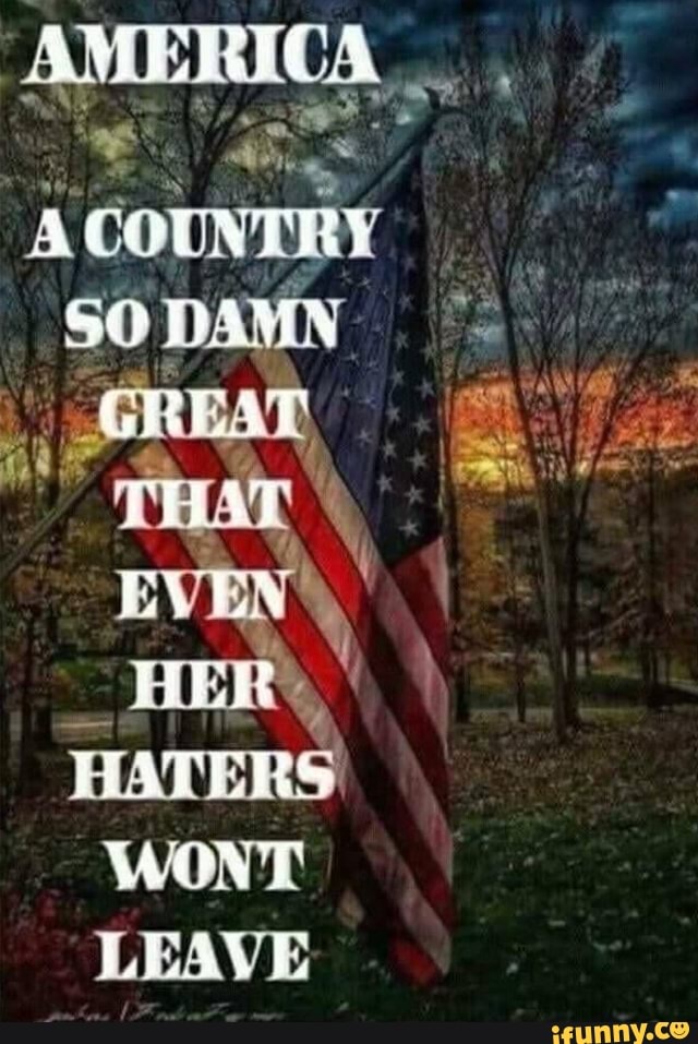 ANERICA
A COURTRY SO DAMN GREAT PUNT EVEN HATERS MOAT LEASE