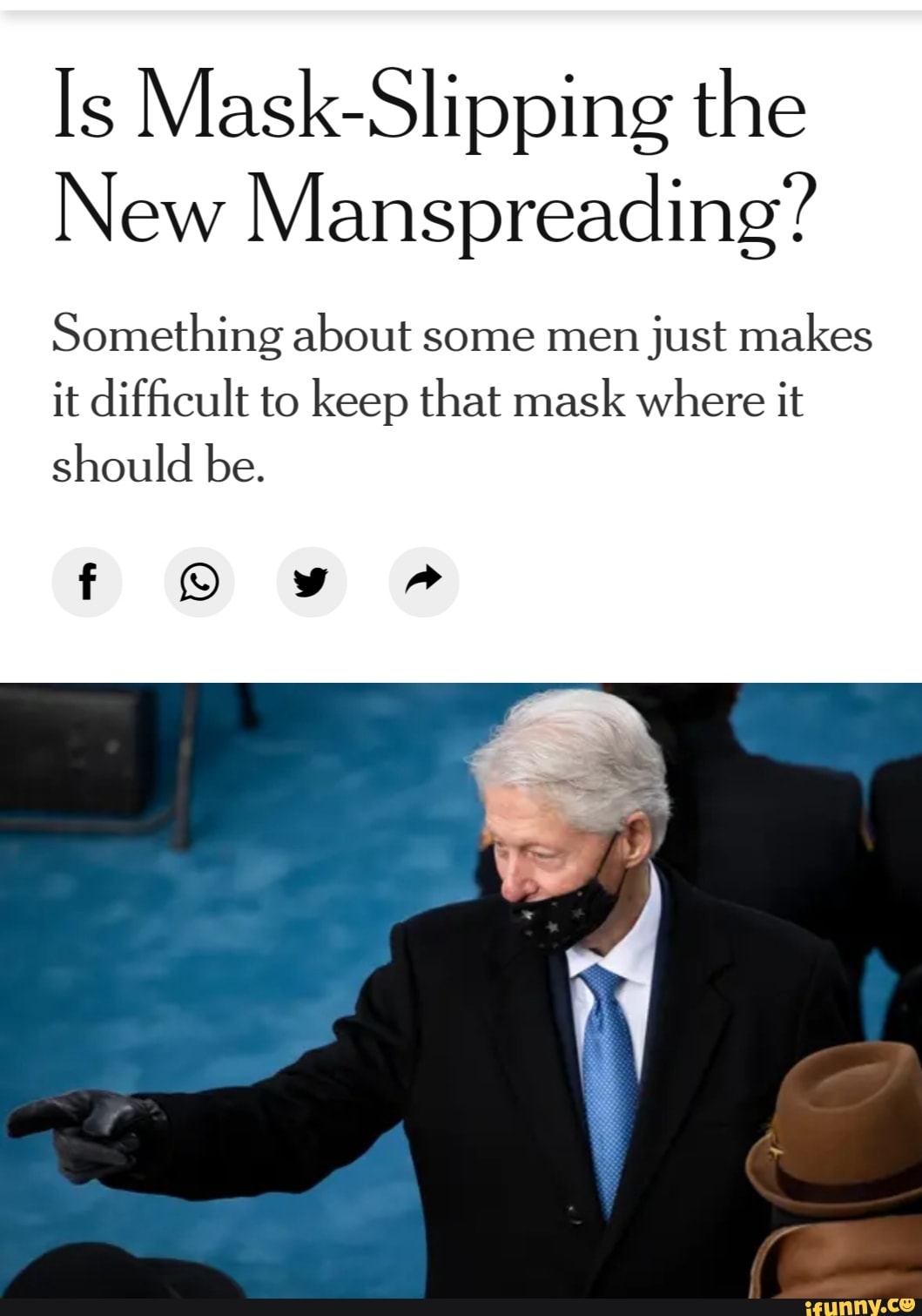 Is MaskSlipping the New Manspreading? Something about some men just