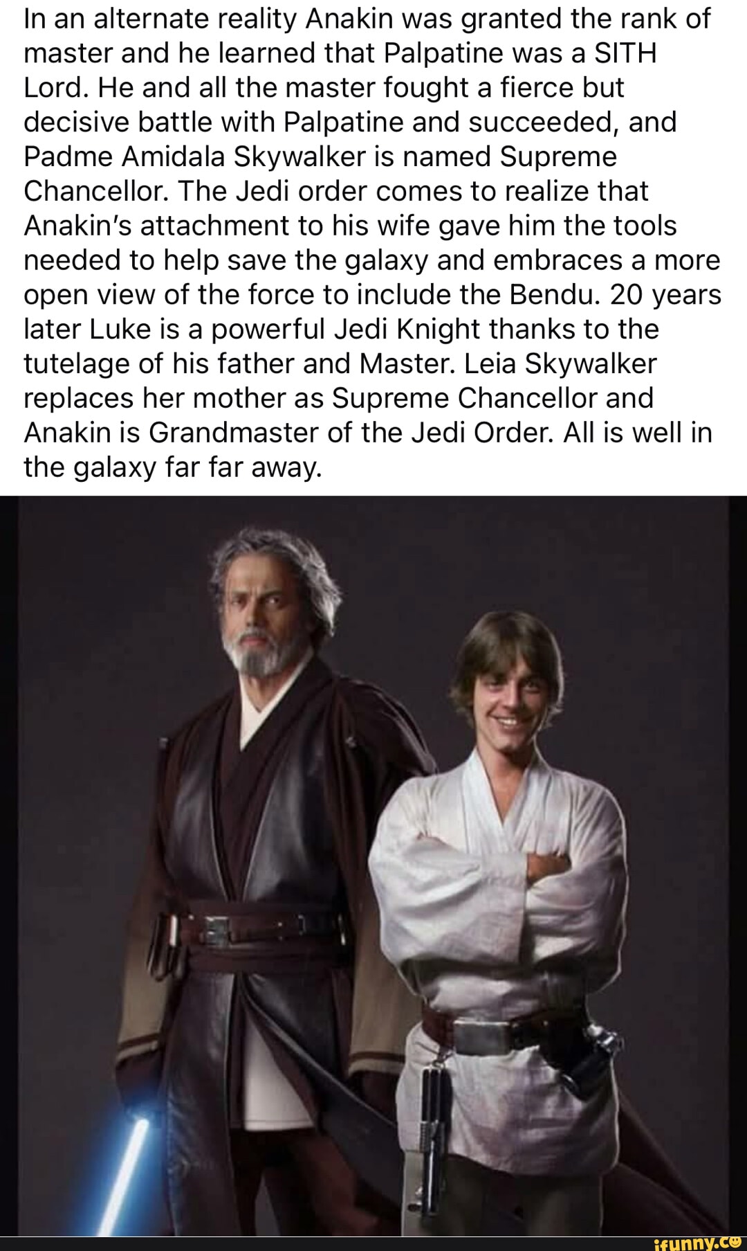 In an alternate reality Anakin was granted the rank of master and he