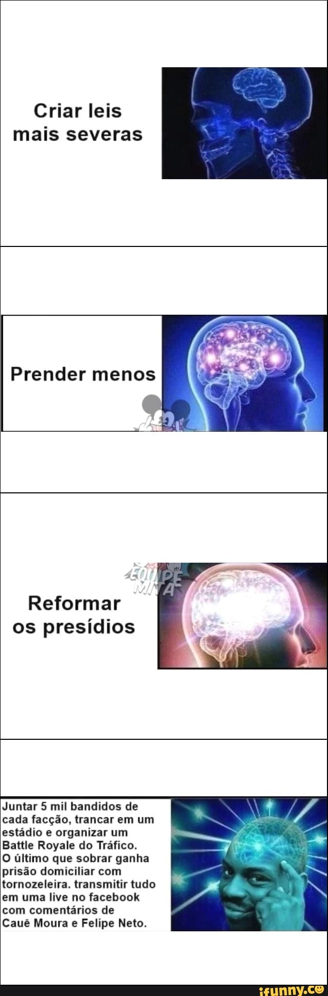 Criar leis
mais severas
Prender
Reformar
os presídios