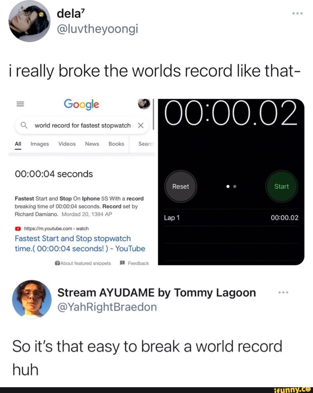 I Really Broke The Worlds Record Like That Co Gle World Record For Fastest Stopwatch Ill I Really Broke The Worlds Record Like That Co Gle World Record For Fastest Stopwatch Ill