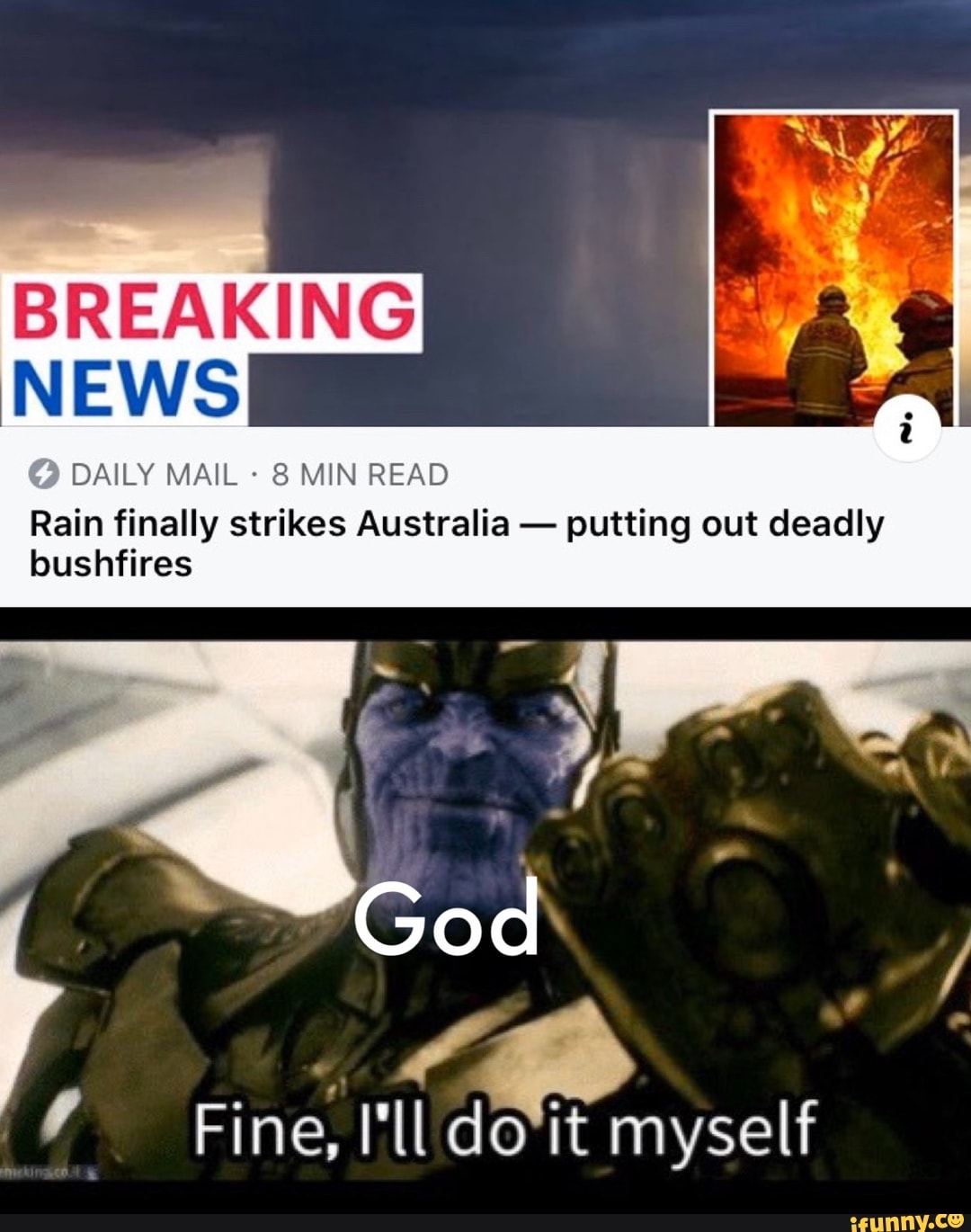 BREAKING
NEWS
DAILY MAIL 8 MIN READ
Rain finally strikes Australia
putting out deadly
bushfires