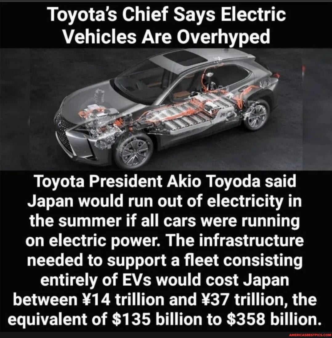 Toyota's Chief Says Electric Vehicles Are Overhyped Toyota President
