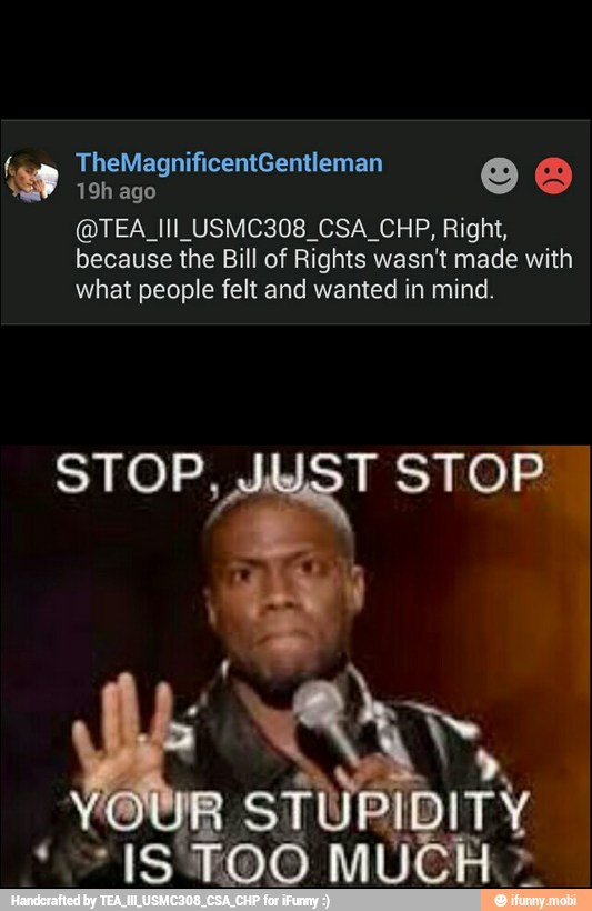 (QTEA Ill USMC308 CSA CHP, Right,
because the Bill of Rights wasn't made with
what people felt and wanted in mind.