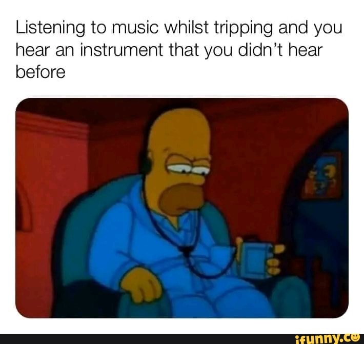 Listening to music whilst tripping and you hear an instrument that you ...