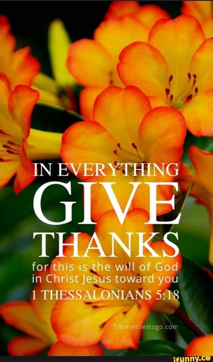In give thanks for this is the will of god in christ jesus toward you i