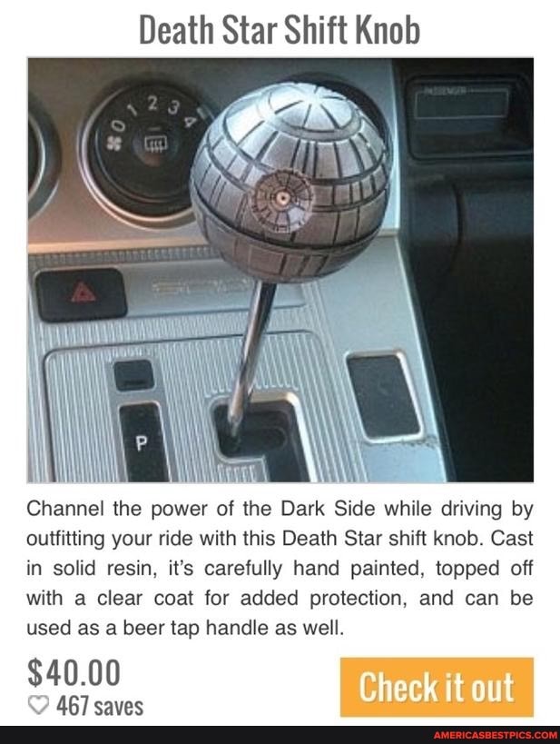 Death Star Shift Knob Channel the power of the Dark Side while driving by  outfitting your