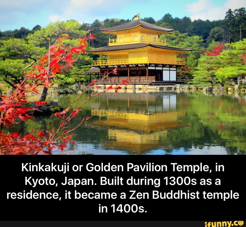 Kinkakuji or Golden Pavilion Temple, in
Kyoto, Japan. Built during 13005 as a
residence, it became a Zen Buddhist temple
in 14003. - Kinkakuji or Golden Pavilion Temple, in Kyoto, Japan. Built during 1300s as a residence, it became a Zen Buddhist temple in 1400s.