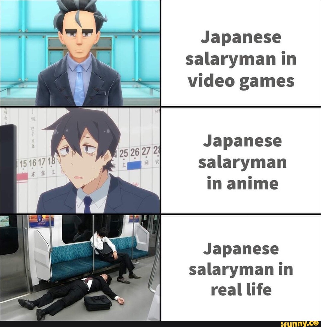 Japanese salaryman in video games Japanese salaryman in anime Japanese  salaryman in real life - )