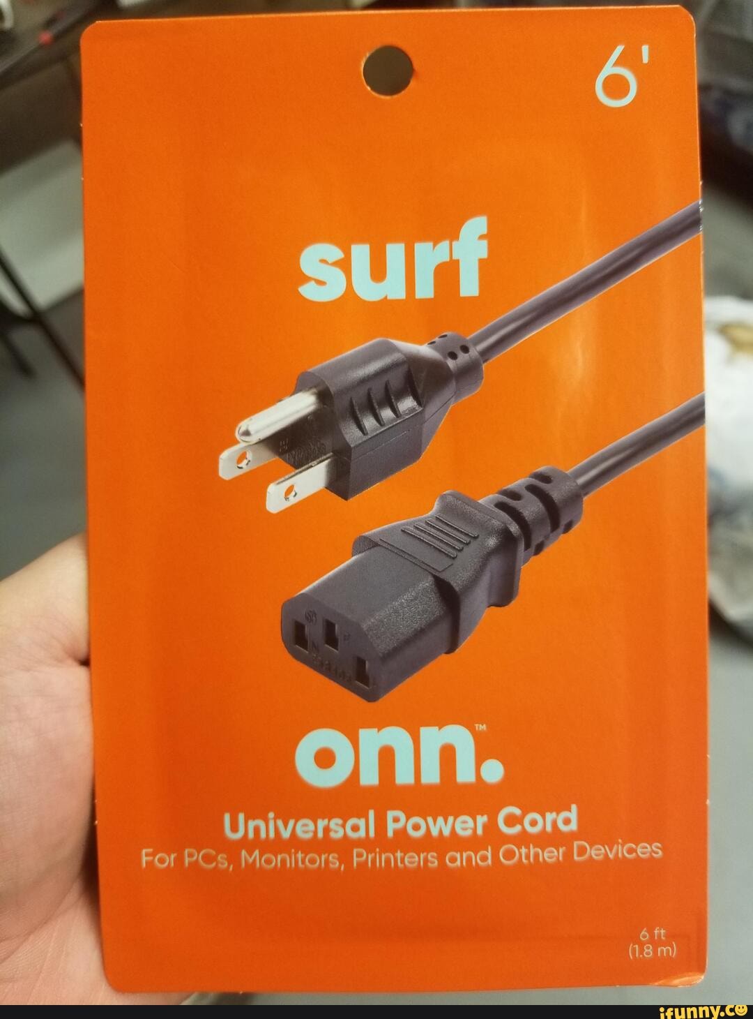 Onn. Universal Power Cord For PCs, Monitors, Printers and Other Devices