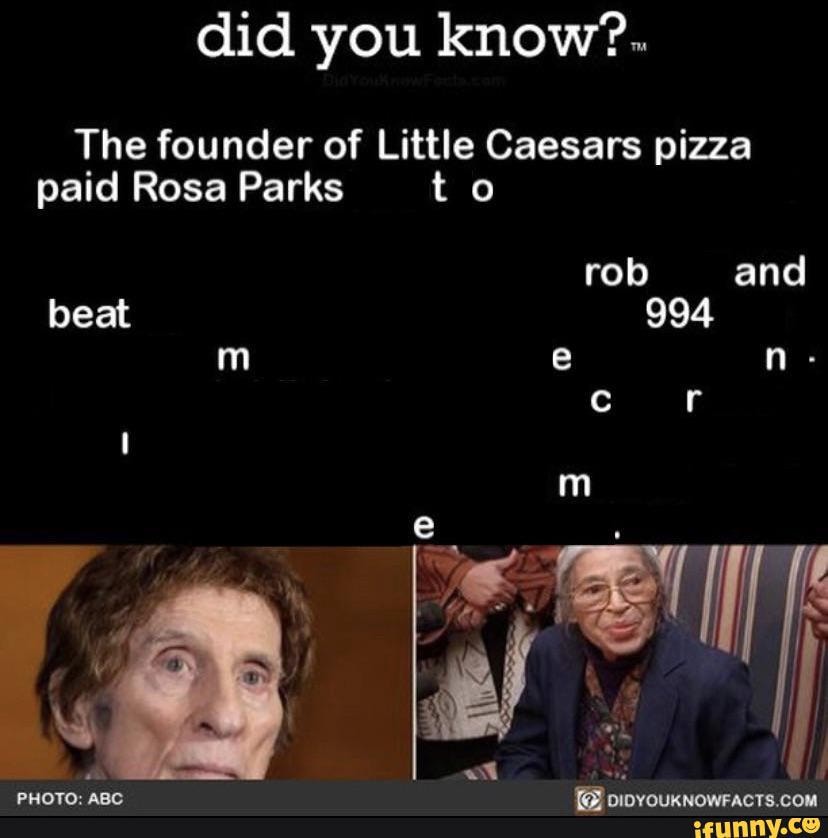 did little caesars pay rosa parks