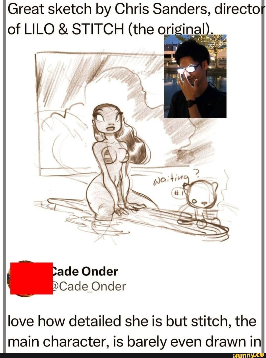 Great sketch by Chris Sanders, directo of LILO & STITCH (the original ...