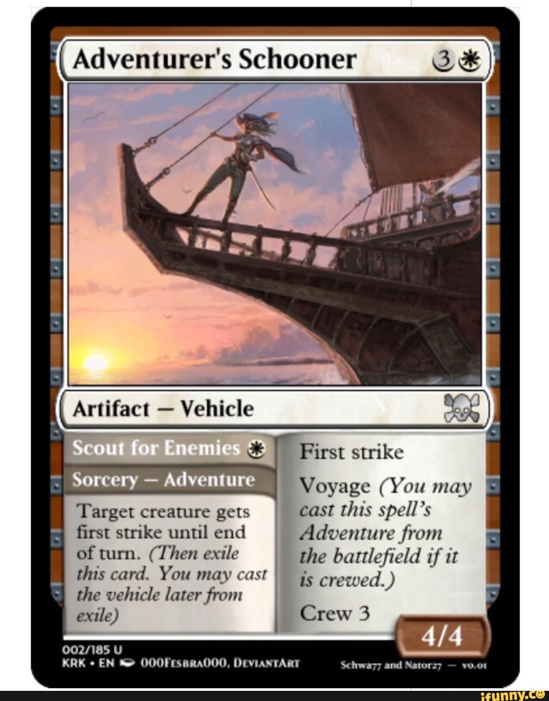 Voyage (You may Target creature gets cast this spell's first strike ...