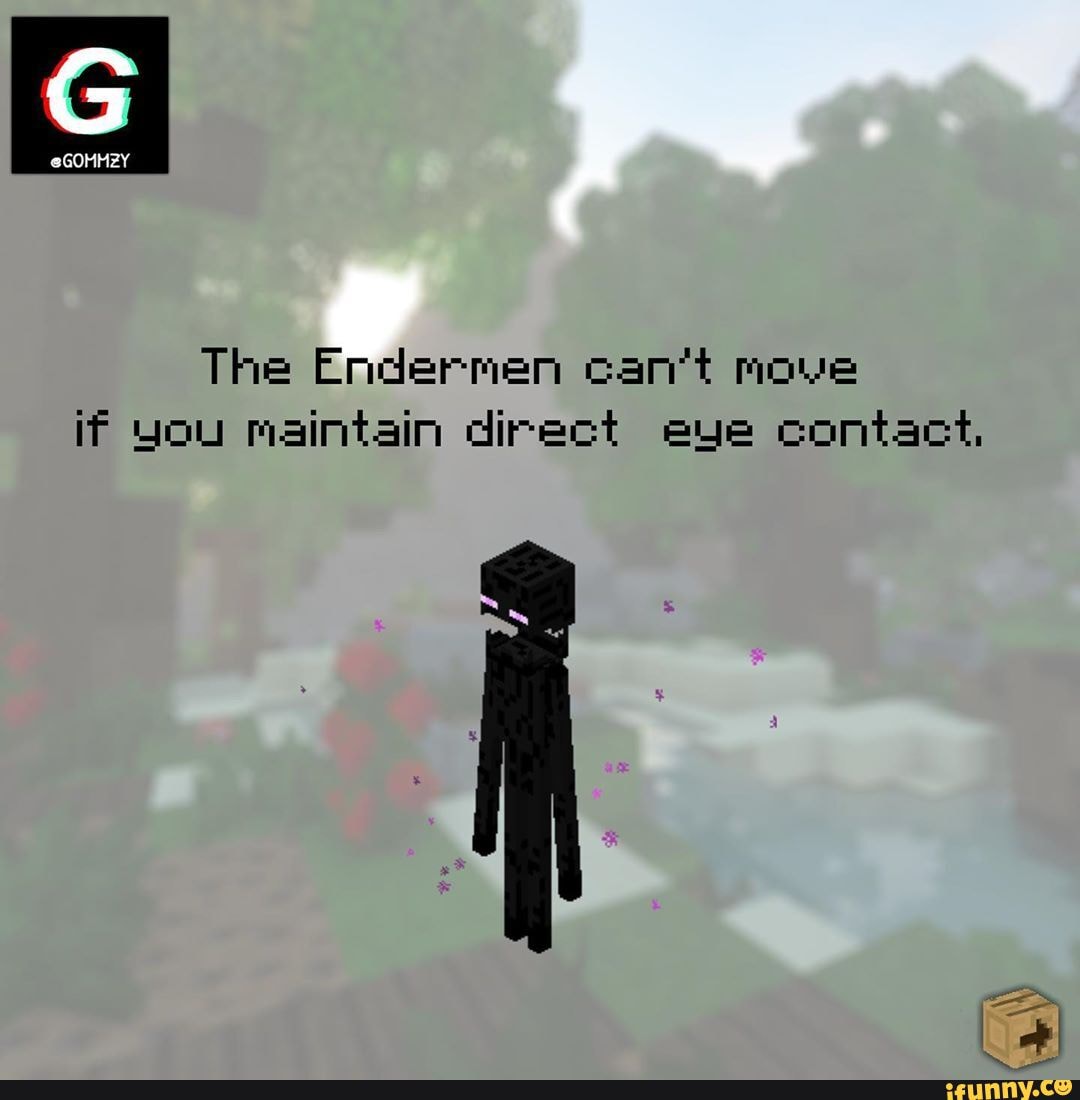 The Endermen can't move if you maintain direct eye contact, iFunny
