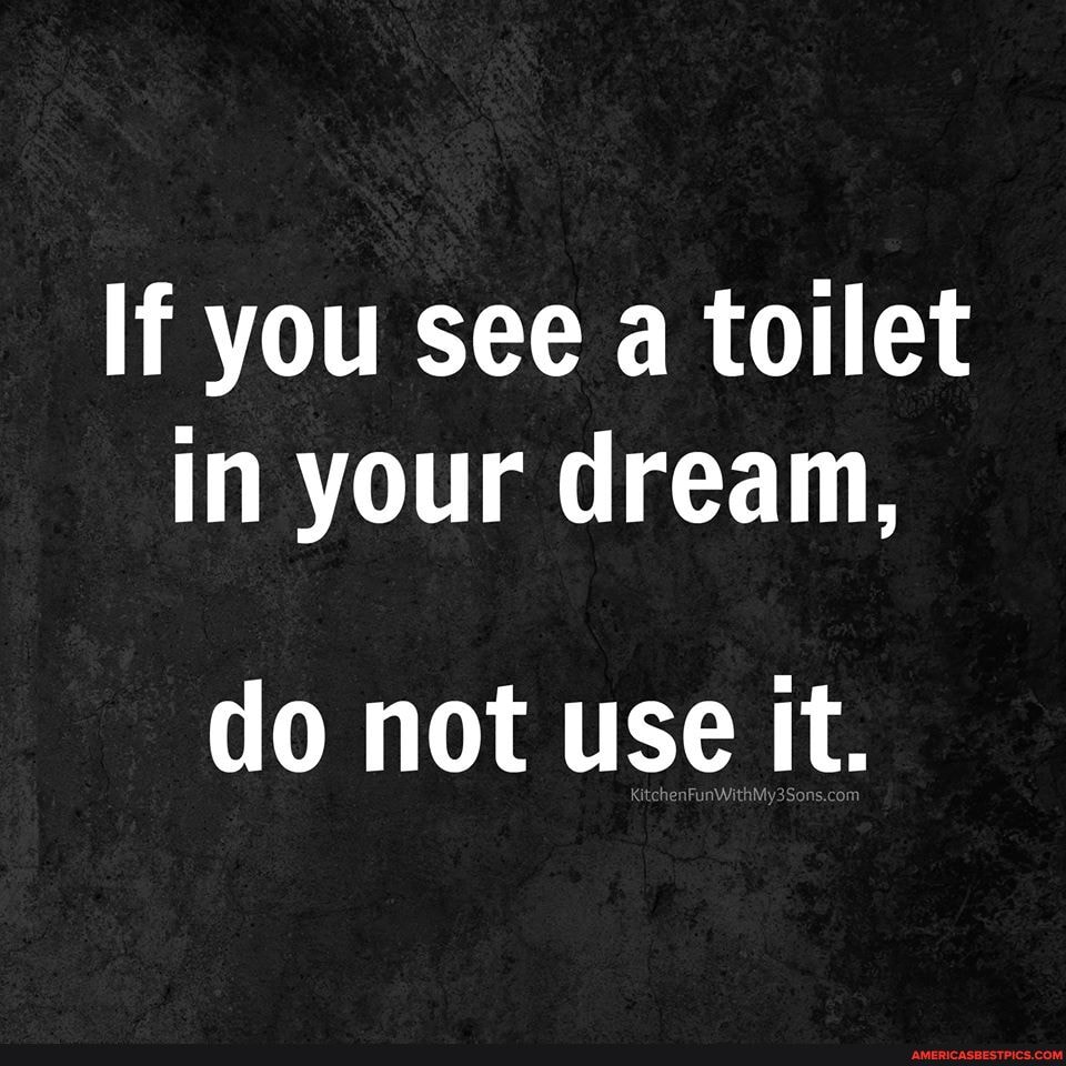 If you see a toilet
In your dream,
do not use it.