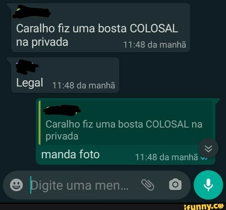 Caralho fiz uma bosta COLOSAL na privada da manhã
Legal da manhã
Caralho fiz uma bosta COLOSAL na privada manda foto da manhã
RA
Digite uma men... S