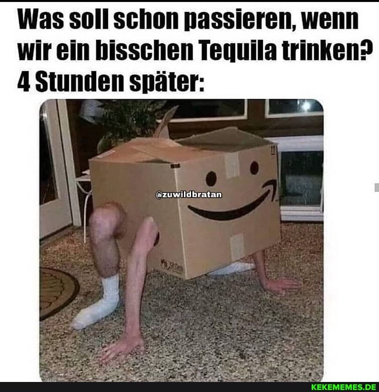 Was soll schon passieren, wenn wir ein bisschen Tequila trinken?
4 Stunden später:
