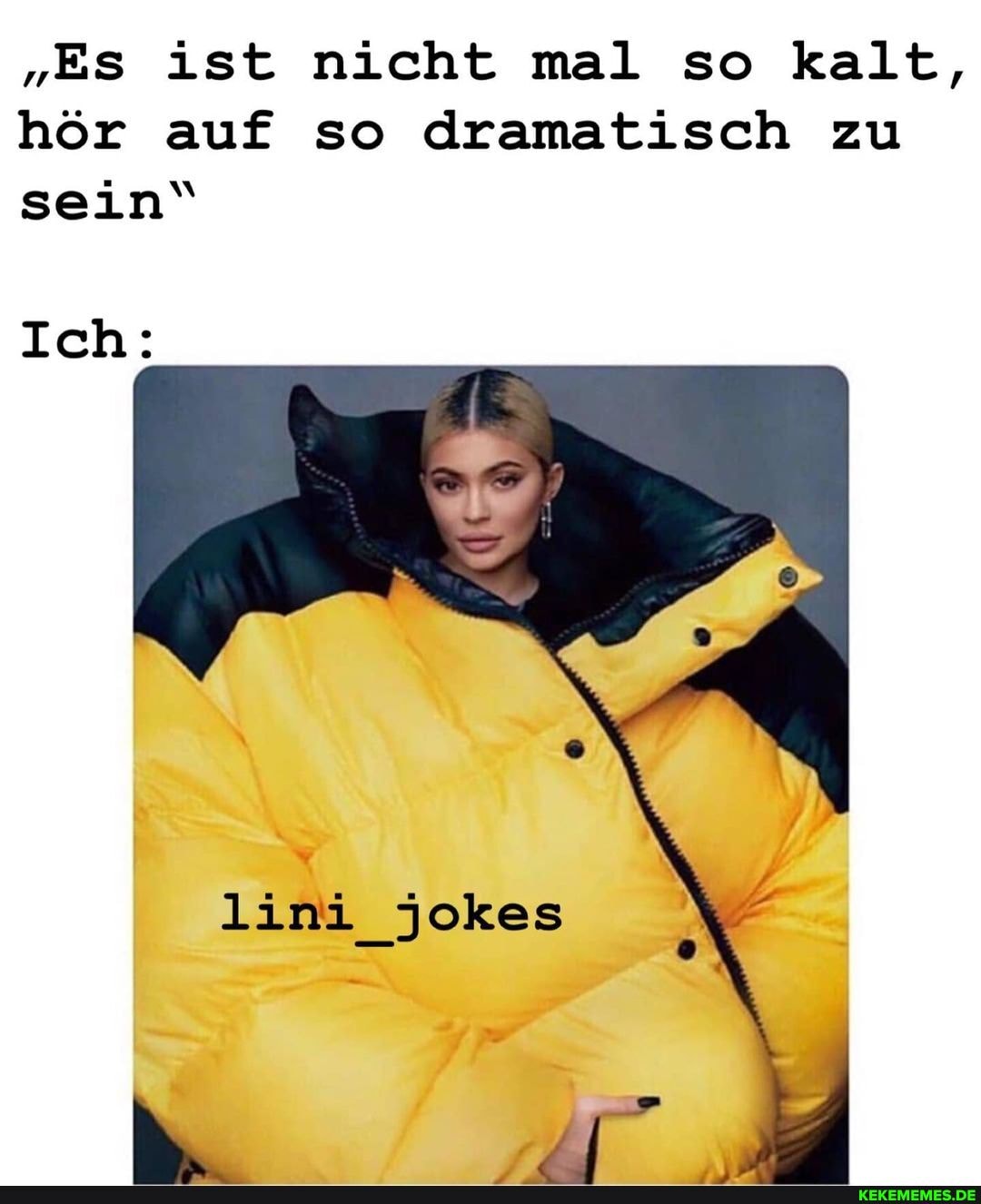 "Es ist nicht mal so kalt, hör auf so dramatisch zu sein"
Ich:
lini_