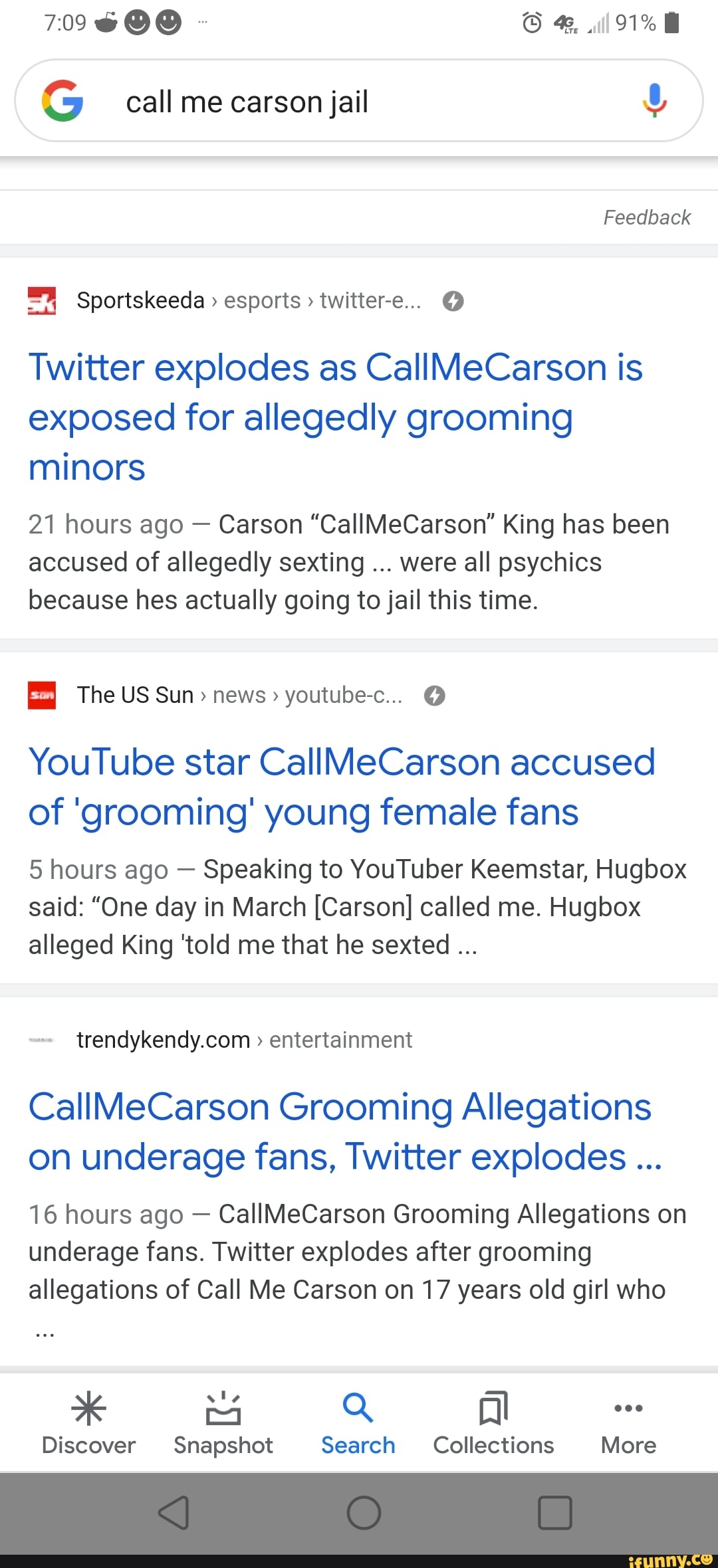 91 G Call Me Carson Jail Feedback Twitter Explodes As Callmecarson Is Exposed For Allegedly Grooming Minors 21 Hours Ago Carson Callmecarson King Has Been Accused Of Allegedly Sexting Were All