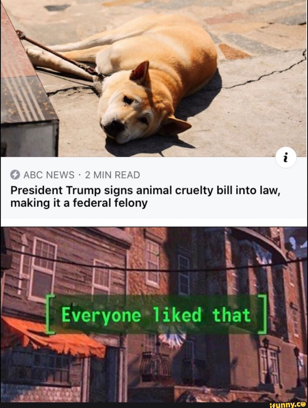 ABC NEWS 2 MIN READ
President Trump signs animal cruelty bill into law,
making it a federal felony
