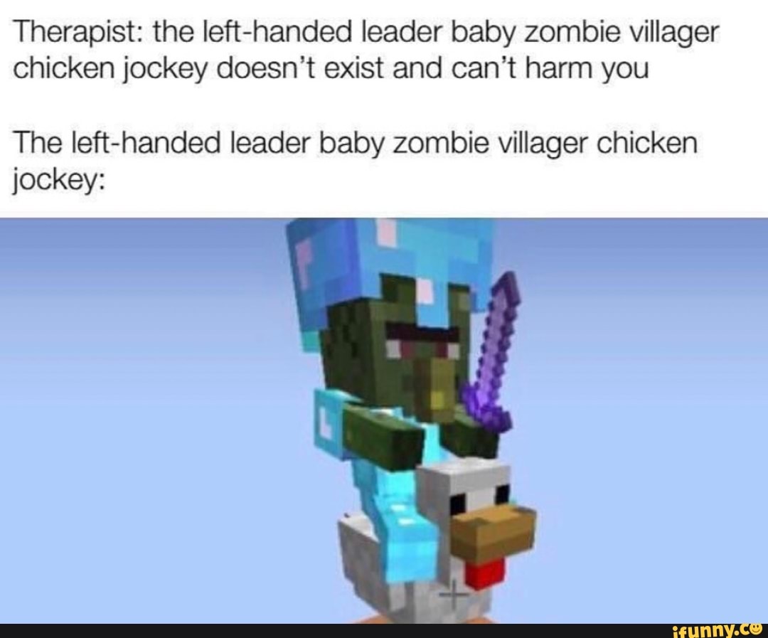 Therapist the lefthanded leader baby zombie villager chicken jockey