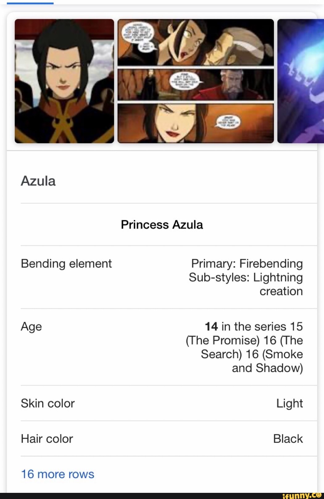 Azula Bending element Age Skin color Hair color 16 more rows Princess Azula  Primary: Firebending Sub-