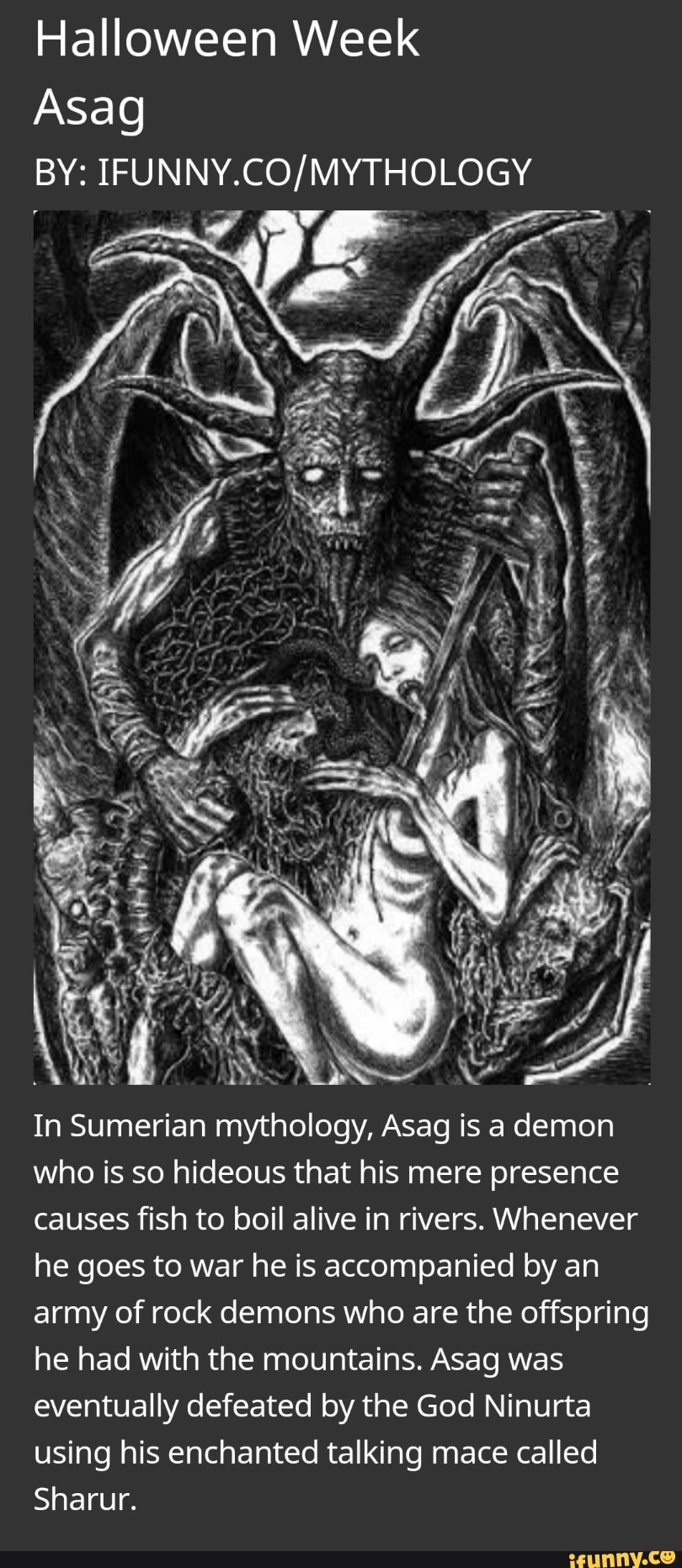 Halloween Week Asag BY: In Sumerian mythology, Asag is a demon who is ...