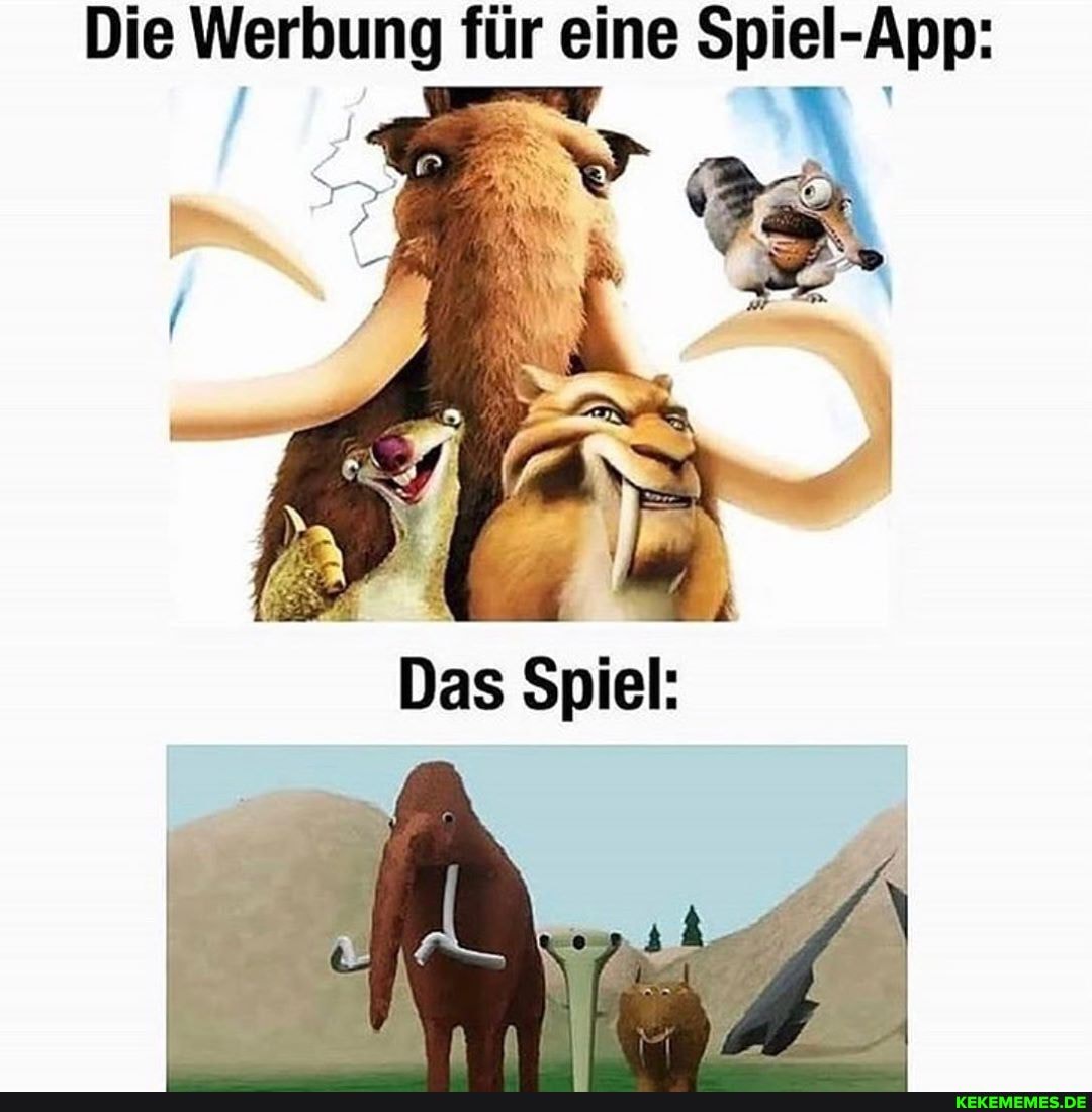 Die Werbung für eine Spiel-App:
Das Spiel: