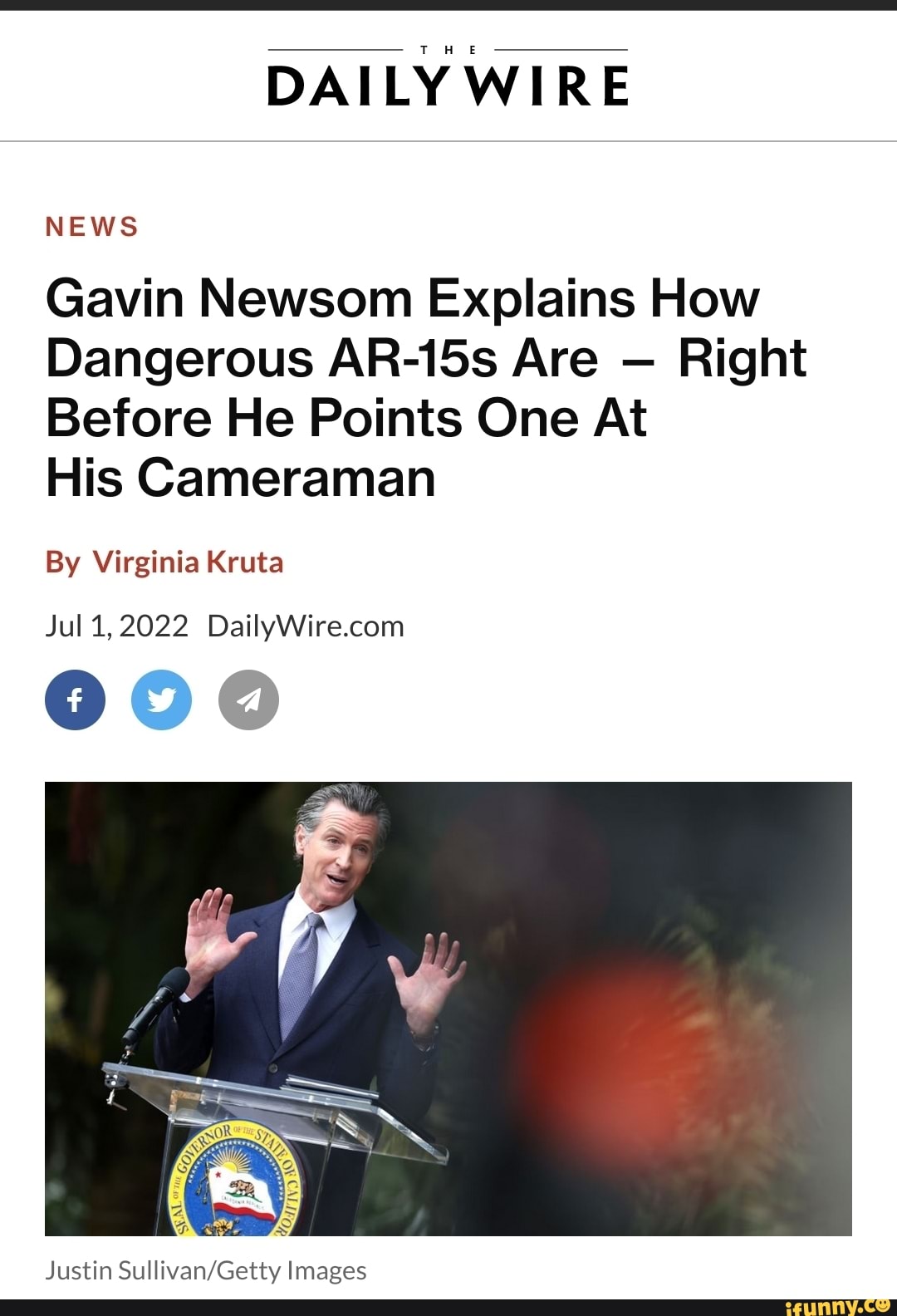 DAILY WIRE NEWS Gavin Newsom Explains How Dangerous AR15s Are Right