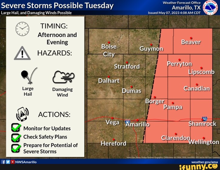 Severe Storms Possible Tuesday Large Hail, And Damaging Winds Possible ...