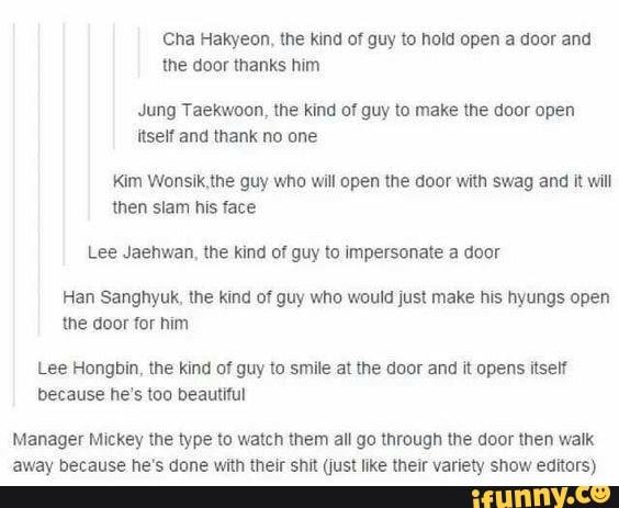 Cna Hakyeon The Lam A Guy To Hold Open A Door And The Door