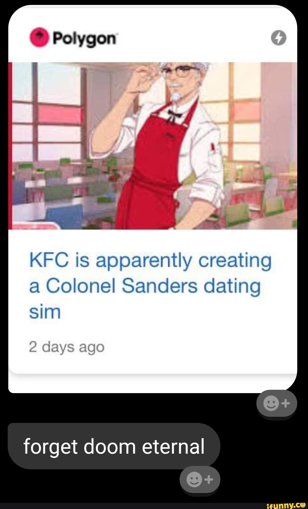 KFC is apparently creating a Colonel Sanders dating Sim doom
