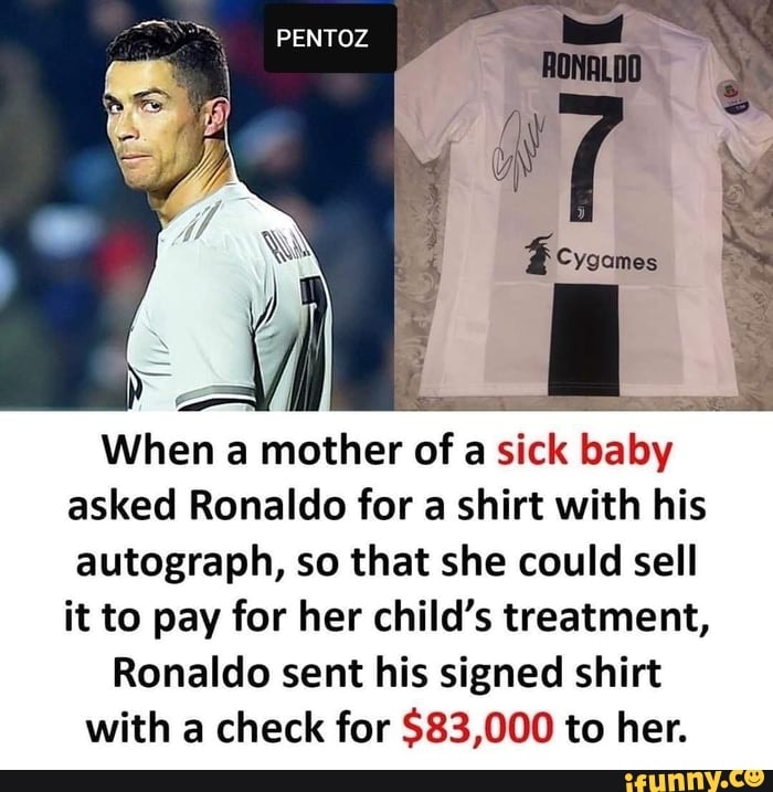 Photo) - Ronaldo sends shirt to sick child after armband is sold