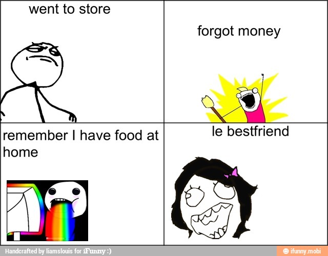 forgot money
remember I have food at
home