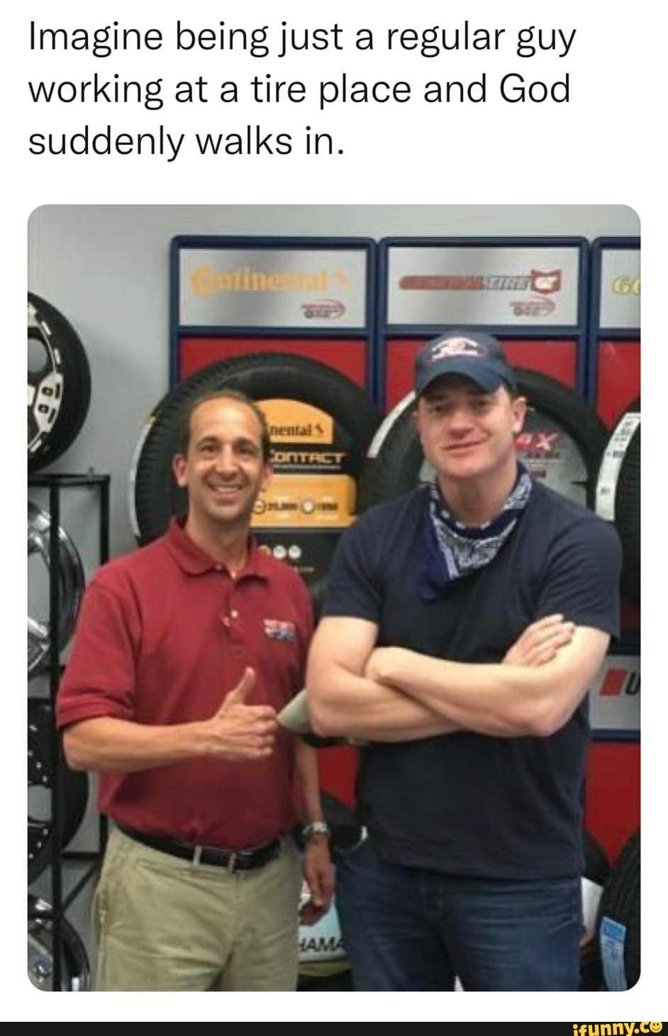 Imagine being just a regular guy working at tire place and God suddenly