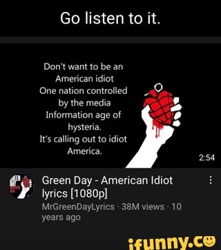 Green Day - American Idiot lyrics [1080p] 