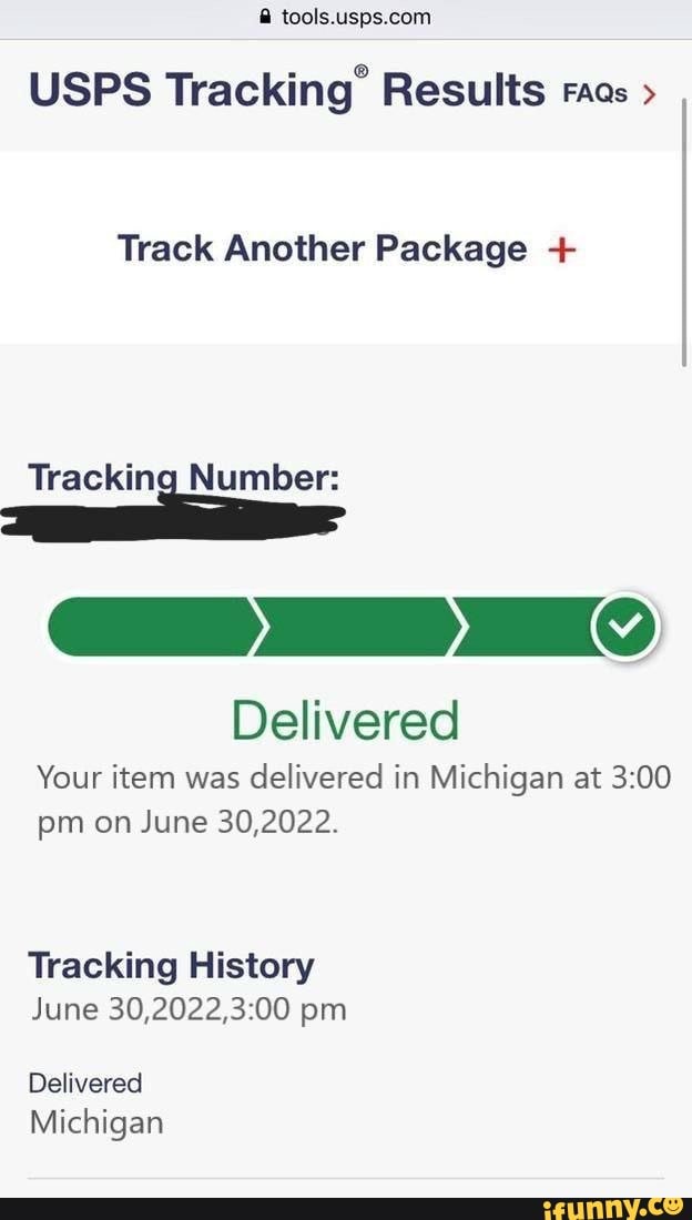 USPS Tracking' Results Mo Track Another Package + Number: Delivered ...