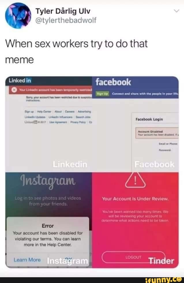Violating our terms. Violating our terms