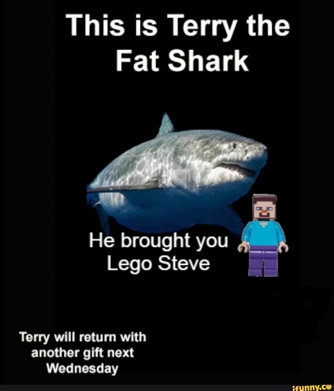 This Terry the Fat Shark brought you Lego Steve Terry will return with another next Wednesday - iFunny Brazil