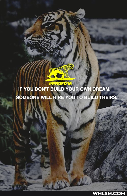 IF YOU DON'T BUILD YOUR OWN DREAM,
SOMEONE WILL HIRE YOU TO BUILD THEIRS.