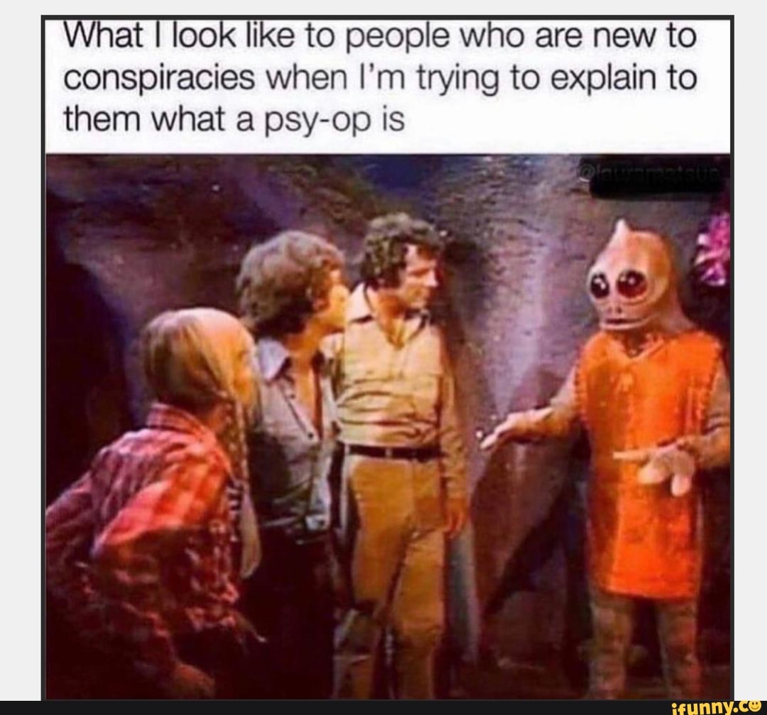 What I look like to people who are new to conspiracies when I'm trying to explain to them what a psy-op is