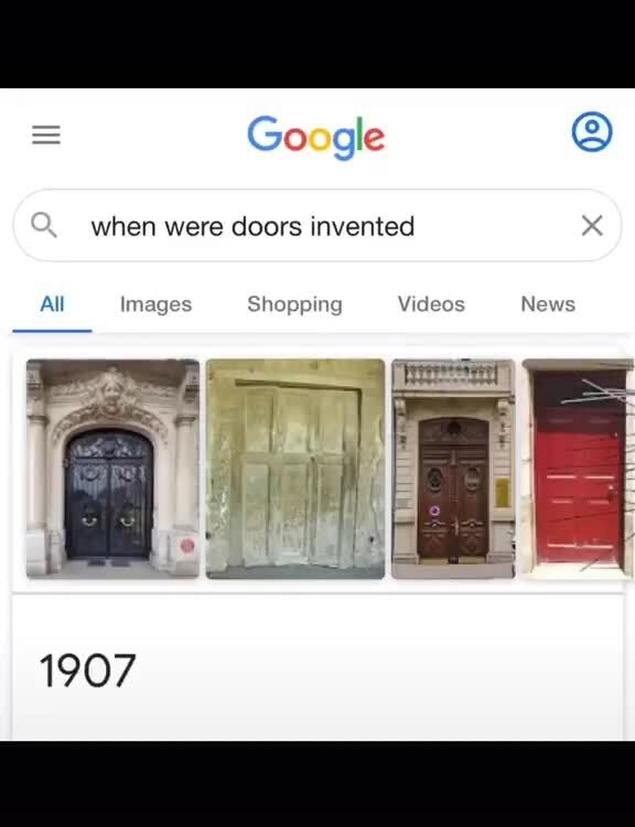 When were doors invented Shopping Videos News T Images iFunny )