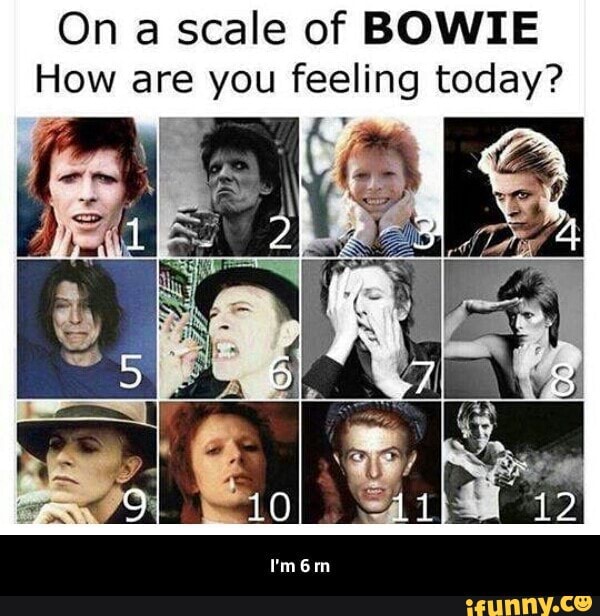 On a scale of BOWIE How are you feeling today? We Gen - iFunny Brazil