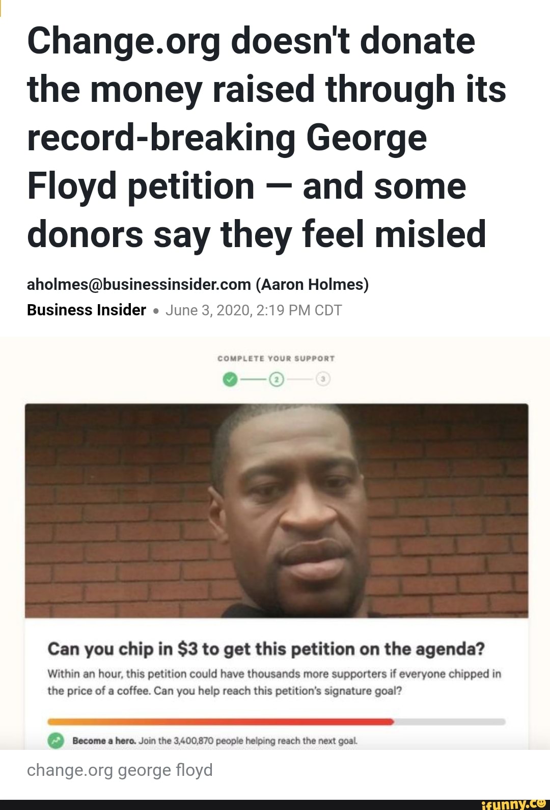 doesn't donate the money raised through its recordbreaking