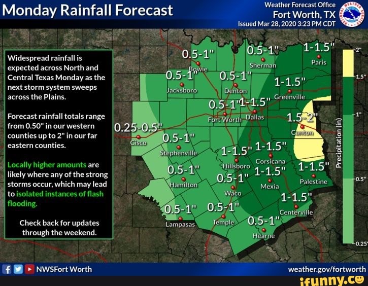 central texas rainfall totals map